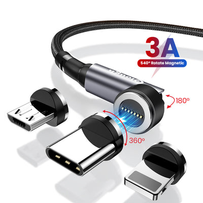 Elough 540 Degree Rotating Seven-pin Magnetic Charging USB Cable meliustech