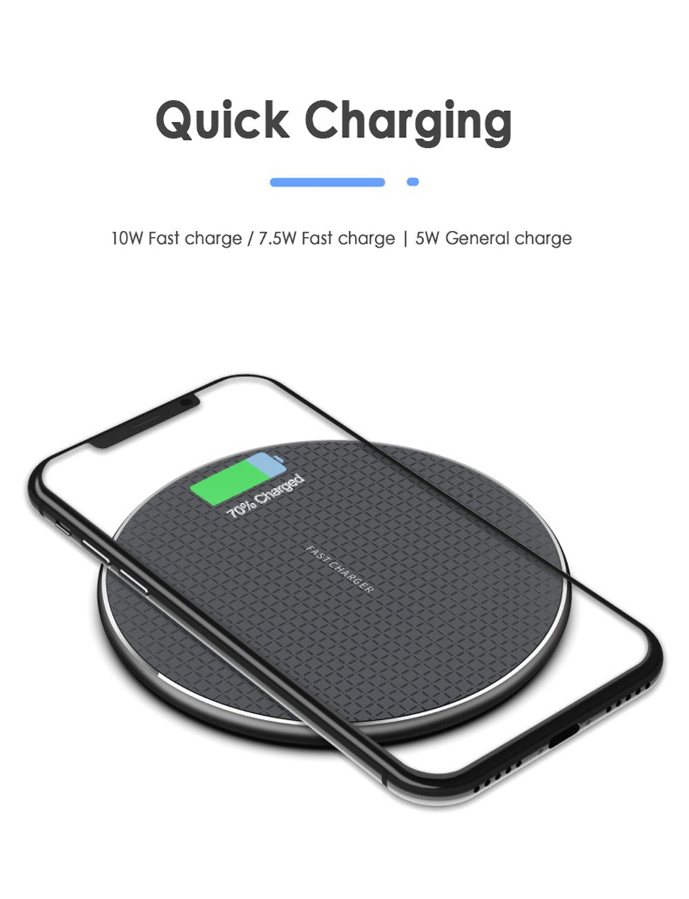 Round Mobile Phone Wireless Charger Ultra-thin 10w Melius Tech